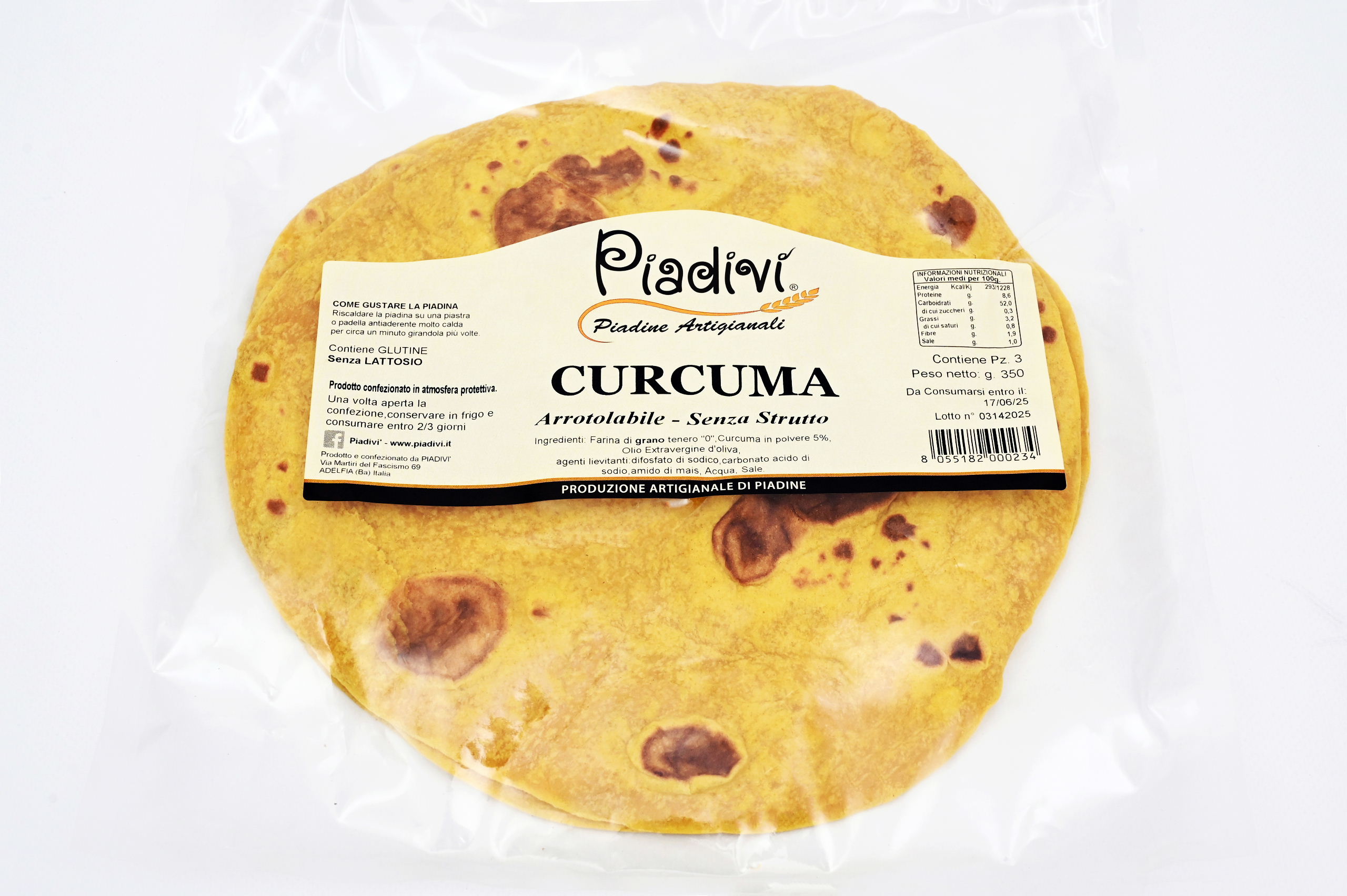 Piadine alla curcuma